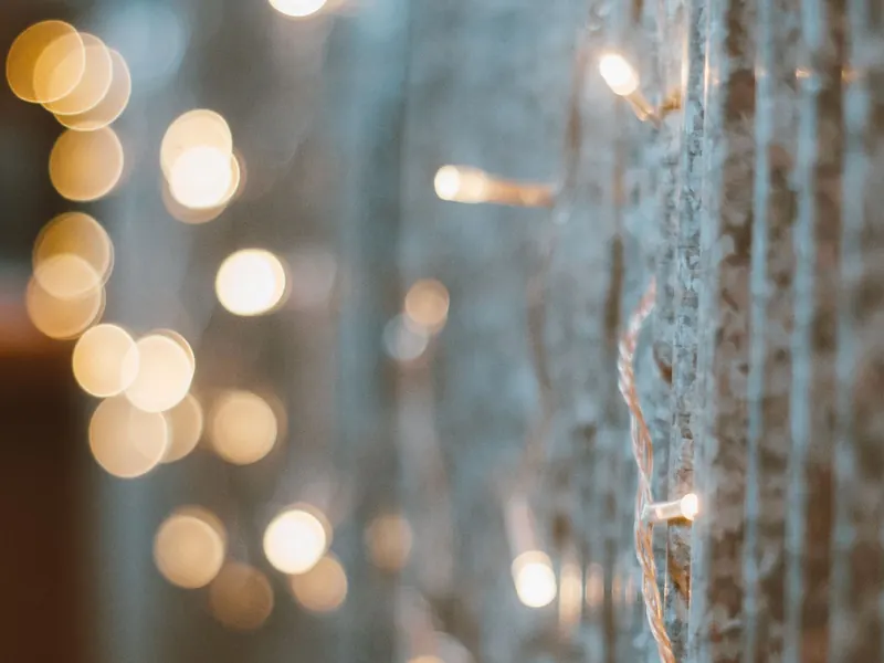 Warm white holiday string lights